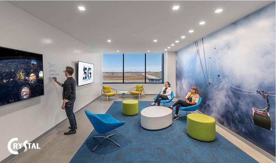 Brainstorm room in the modern office interior design - Crystal Design TPL