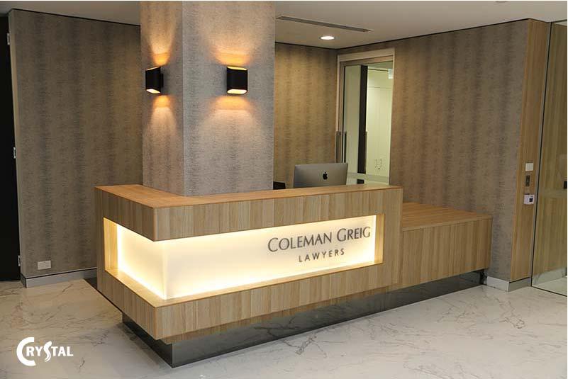 Front desk sales reception area