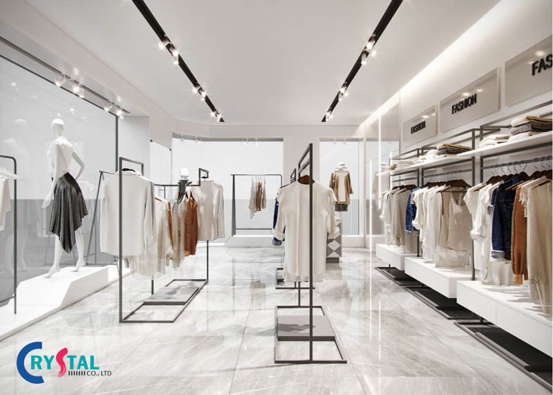 thiết kế nội thất shop quần áo thời trang - Crystal Design TPL