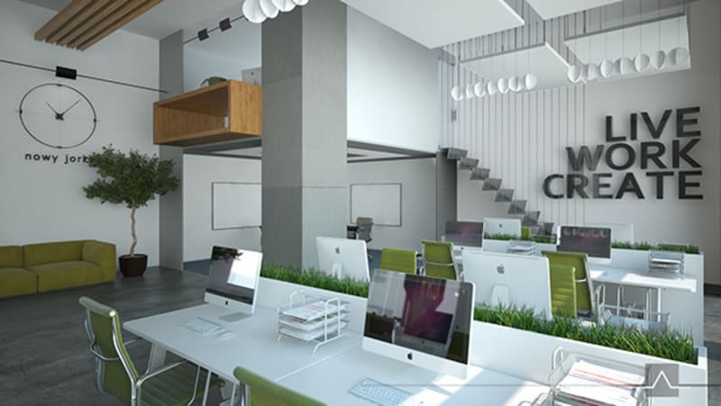 thiết kế văn phòng cây xanh thân thiện