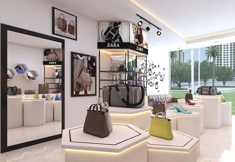 mẫu thiết kế showroom túi xách