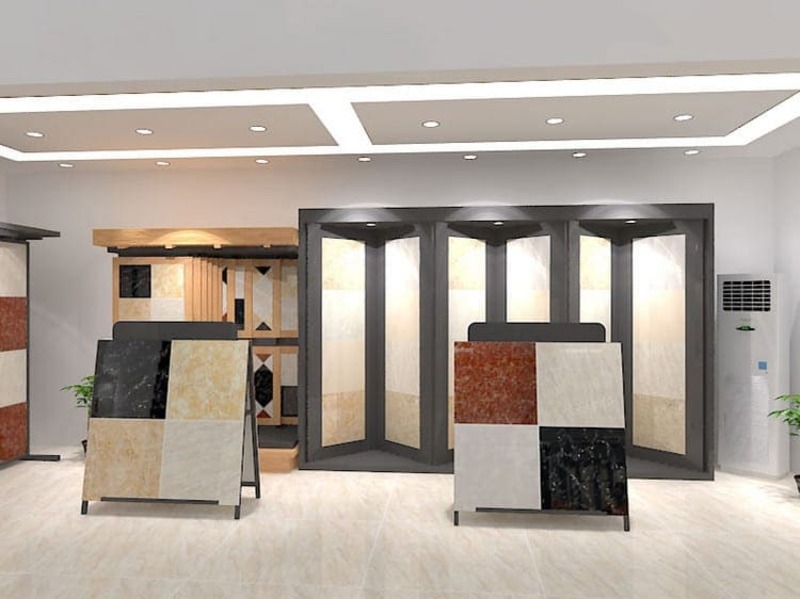 thiết kế showroom gạch men ốp lát đẹp - Crystal Design TPL