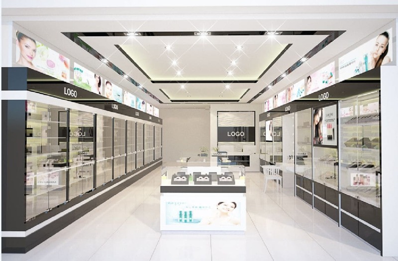 thiết kế showroom trưng bày mỹ phẩm - Crystal Design TPL
