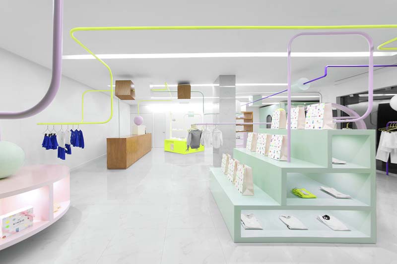 thiết kế nội thất shop cửa hàng quần áo trẻ em - Crystal Design TPL