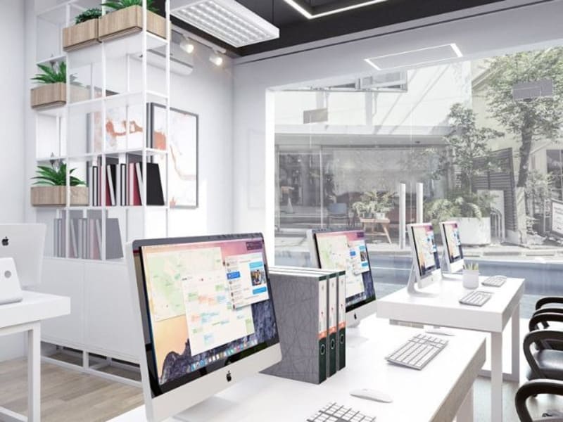 thiết kế phòng làm việc công sở sang trọng
