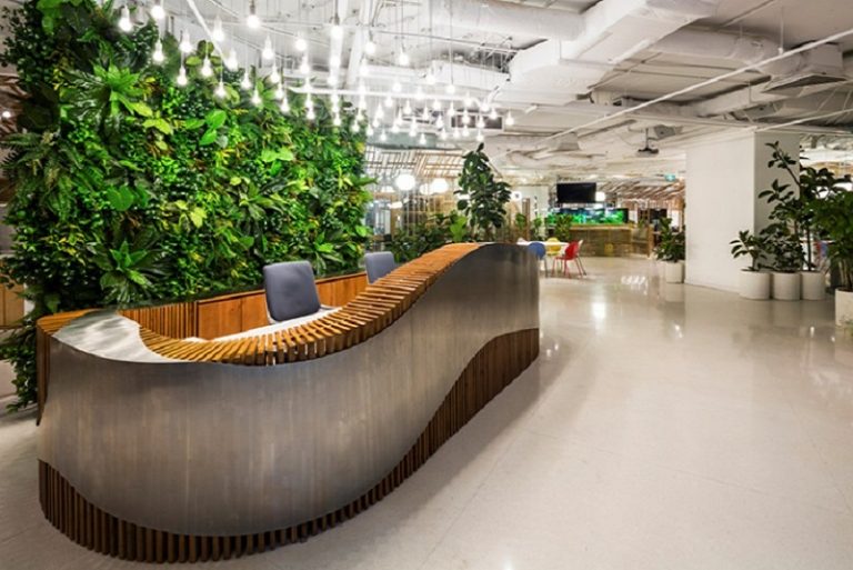 quầy lễ tân sang trọng văn phòng