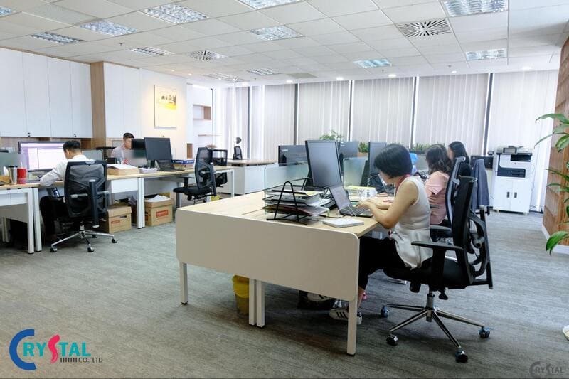 thiết kế văn phòng 100m2 phong cách hiện đại