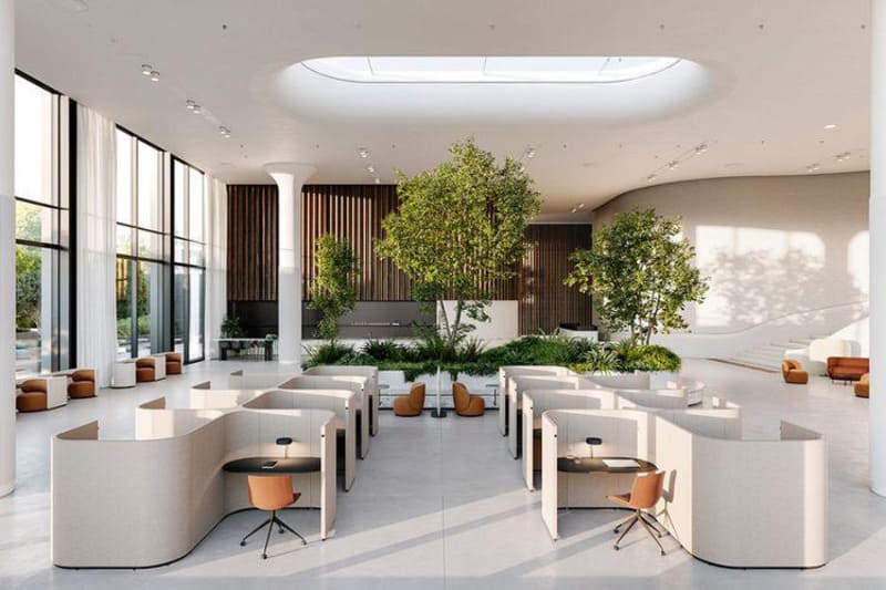 Ý tưởng thiết kế văn phòng xanh độc đáo với khu vườn bên trong văn phòng