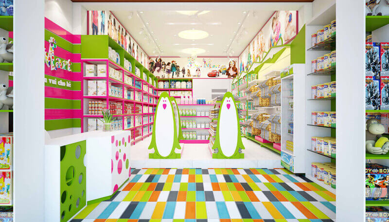 thiết kế cửa hàng đồ chơi cho bé