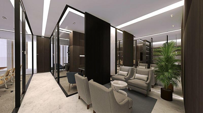 Ghế sofa đón tiếp khách hàng được bố trí gọn gàng
