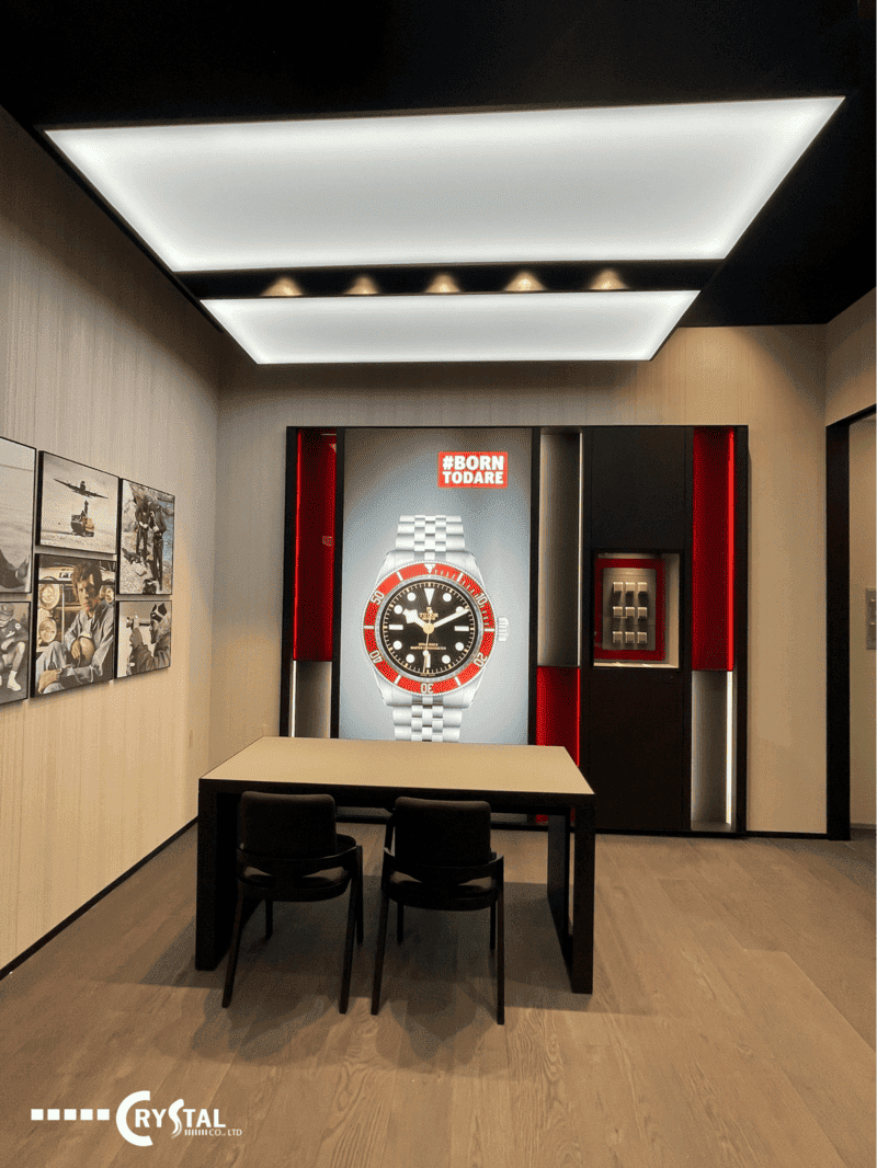 thi công nội thất showroom nhấn mạnh vào đặc trưng của thương hiệu