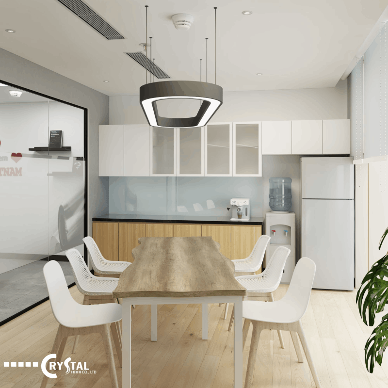 Khu vực pantry với tone trắng tươi sáng