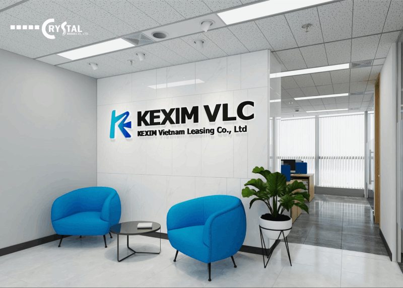 Logo công ty được thiết kế chữ đen trên nền trắng