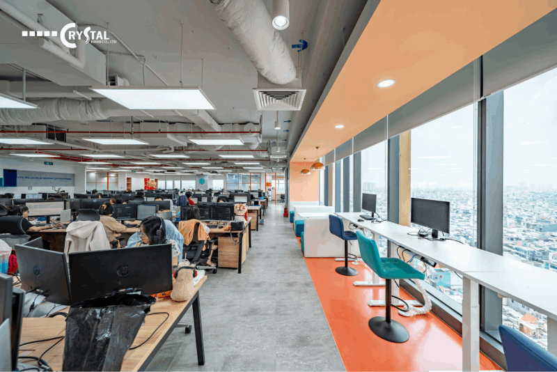 Thiết kế văn phòng sáng tạo tại PROFECTUS OFFICE, tạo môi trường làm việc lý tưởng và đầy cảm hứng cho nhân viên.