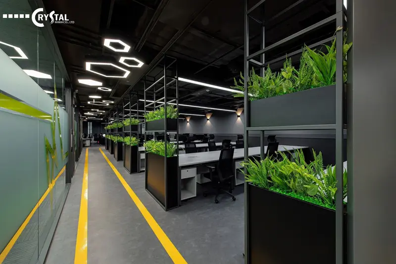 Xu hướng Biophilic trong cải tạo nội thất khu phức hợp tạo ra môi trường làm việc xanh và năng động.