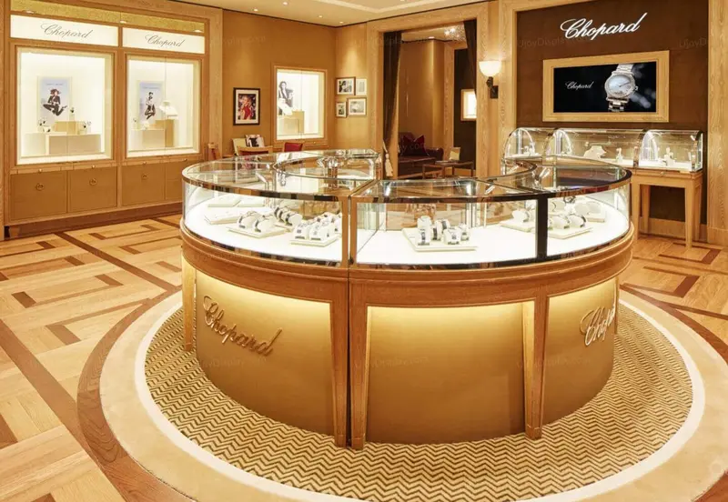 Tủ trưng bày trong shop đồng hồ đòi hỏi sự tinh xảo tuyệt đối với các vật liệu cao cấp. - Nguồn ảnh: Ujoy Display Co., Ltd