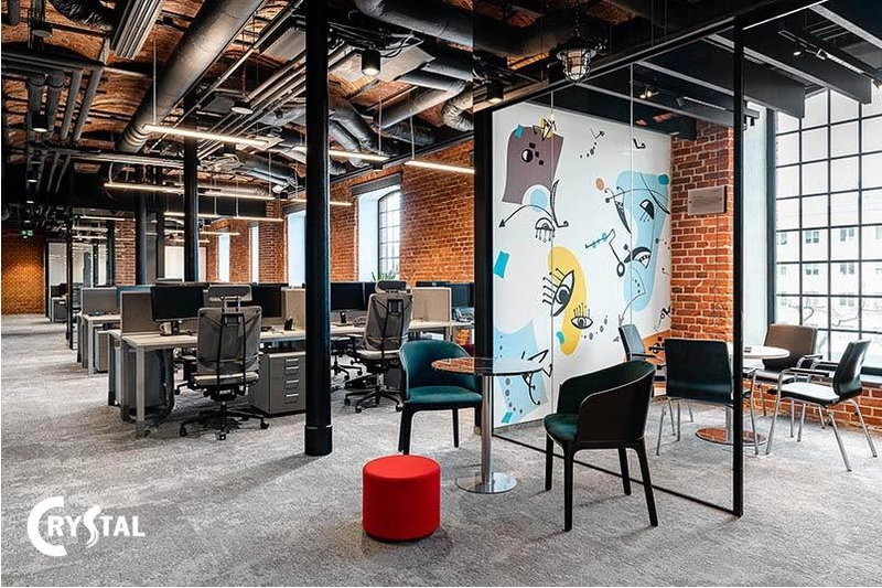 Không gian làm việc chung phong cách công nghiệp (Nguồn: Deco Crystal)