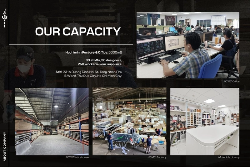 Đội ngũ thiết kế, sản xuất, thi công nội thất của Deco Crystal luôn đảm bảo phối hợp nhịp nhàng mọi giai đoạn để hoàn thiện dự án đúng theo hồ sơ thiết kế (Nguồn: Deco Crystal)