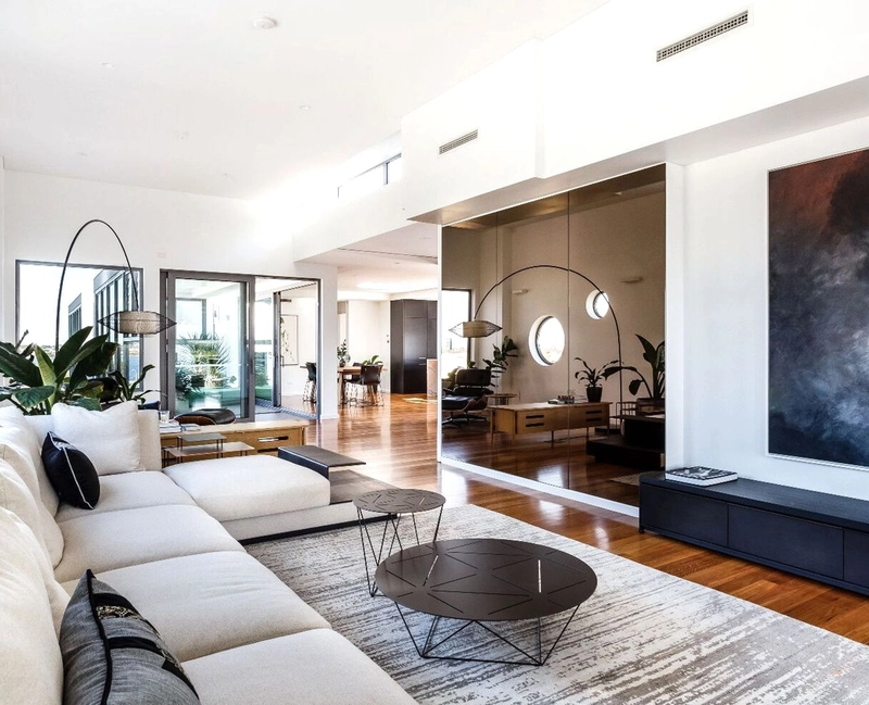 contemporary design interior with clean lines and current styling