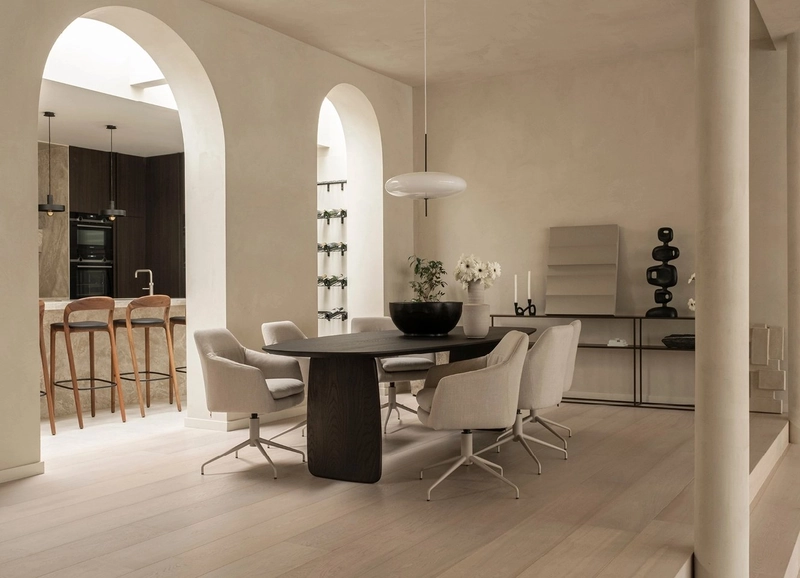 contemporary interior designs with premium materials and calm atmosphere