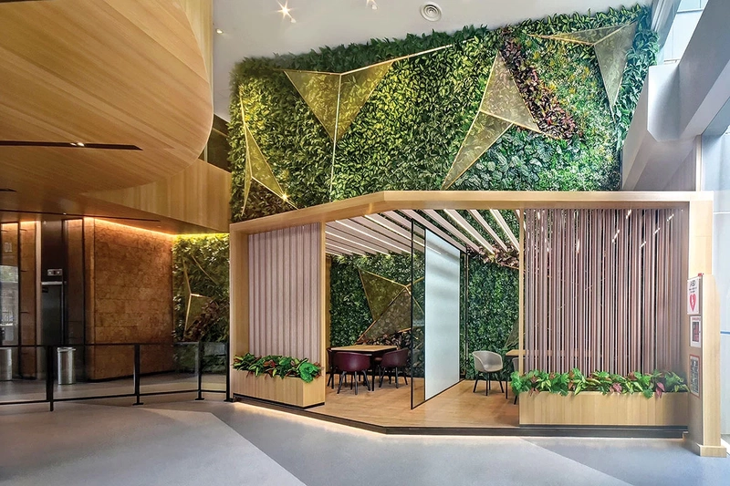 contemporary interior designs softened by greenery and bold artwork