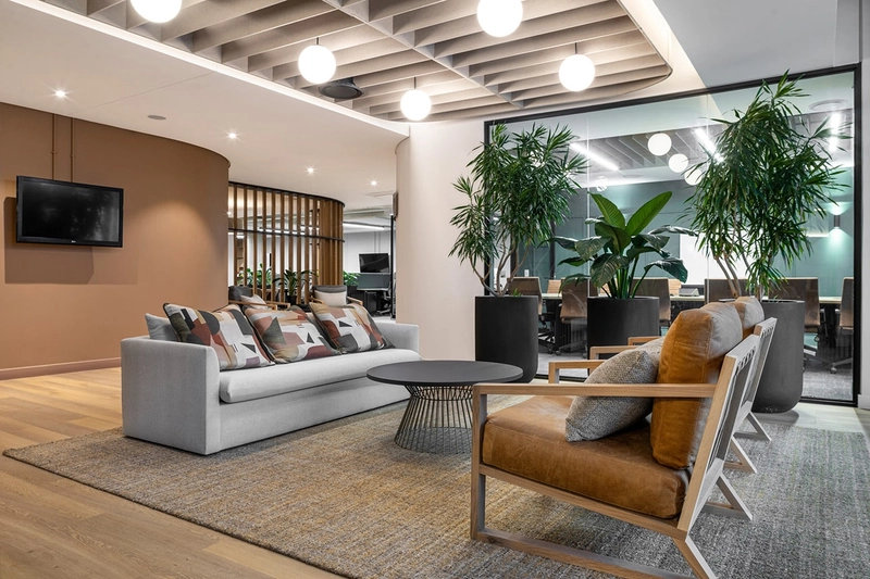 contemporary interior design furniture with clean silhouettes and soft curves