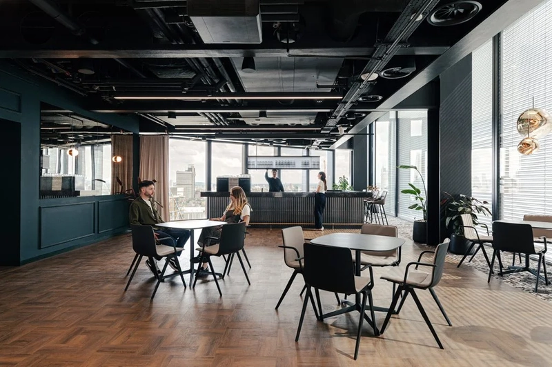 industrial interior design style with warm neo industrial colors