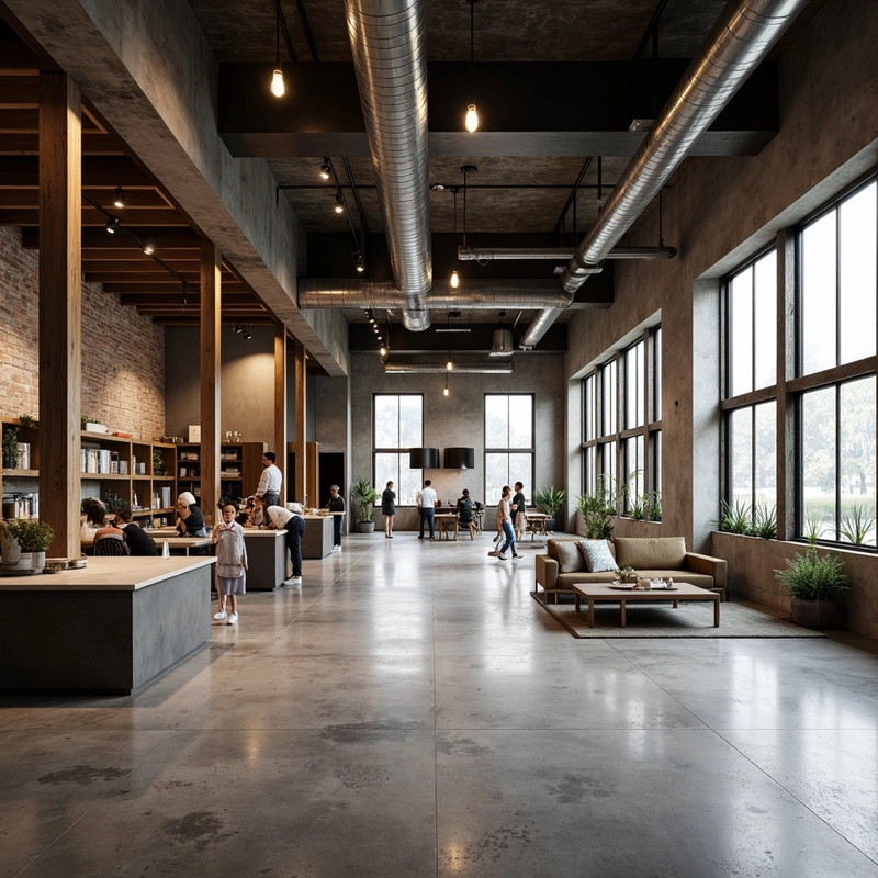 industrial design interior with clean line furniture and storage