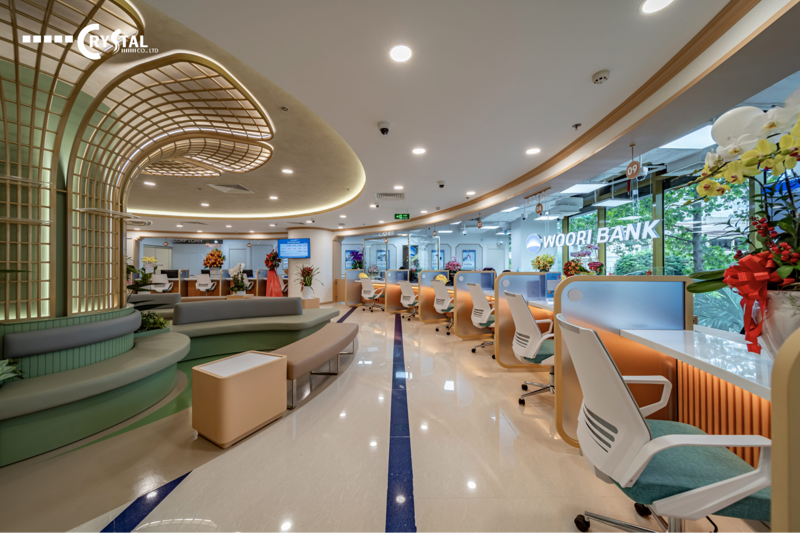 Interior construction for banking spaces with premium fit-out standards