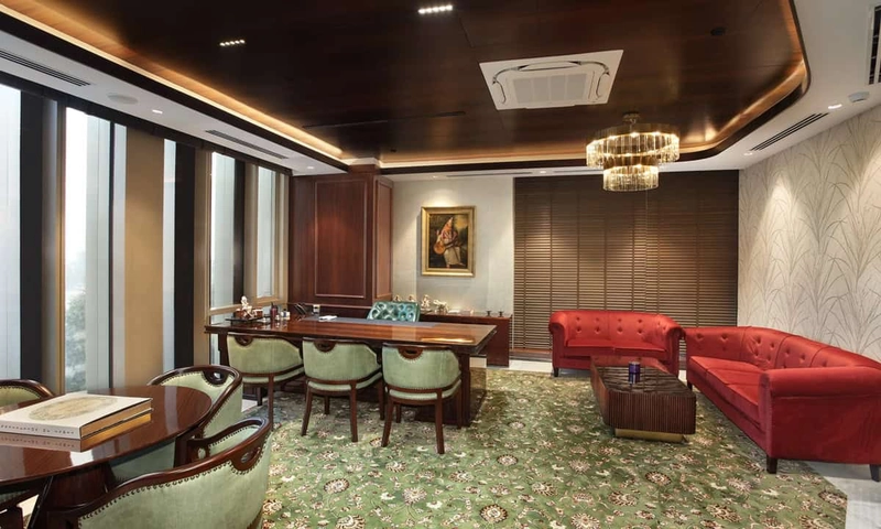 law firm interior design with classic wood and executive styling