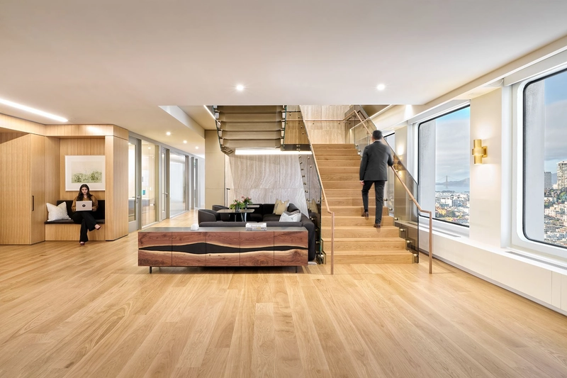 interior design for law office using natural light and greenery