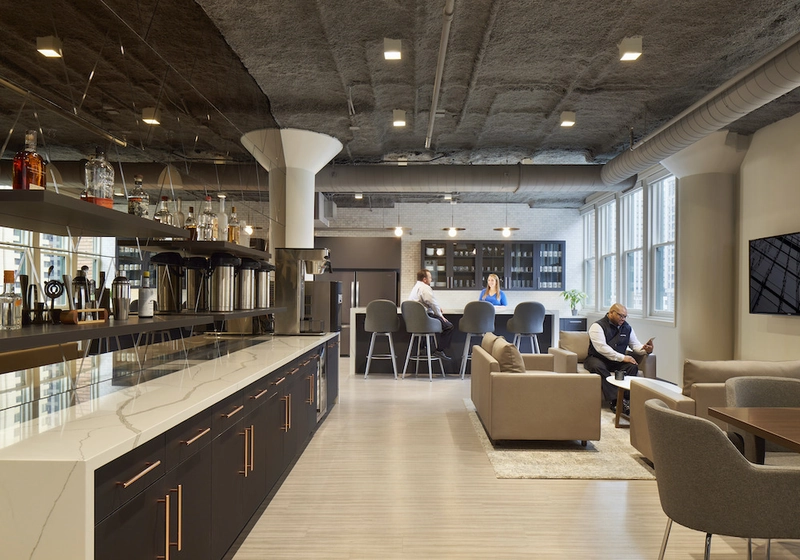 interior design for law office reception with branding elements