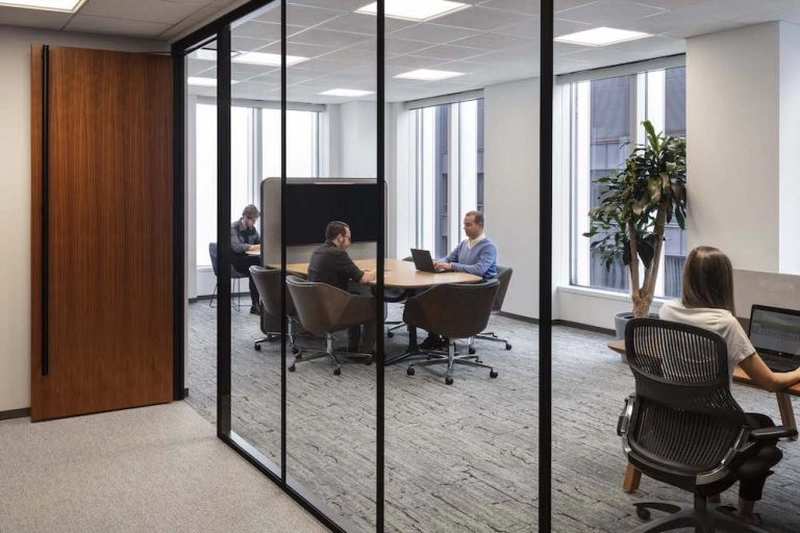 law firm interior design with soundproof private offices