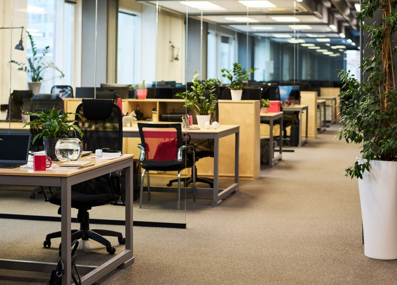 modern law office interior design with glass partition system