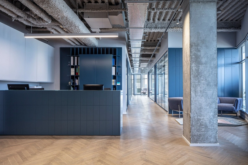 interior design for law office with natural materials and textures