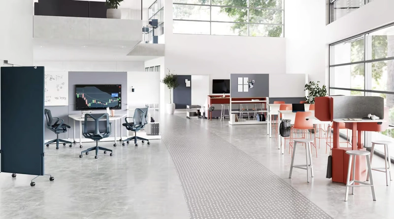 office interior design modern with movable furniture layout