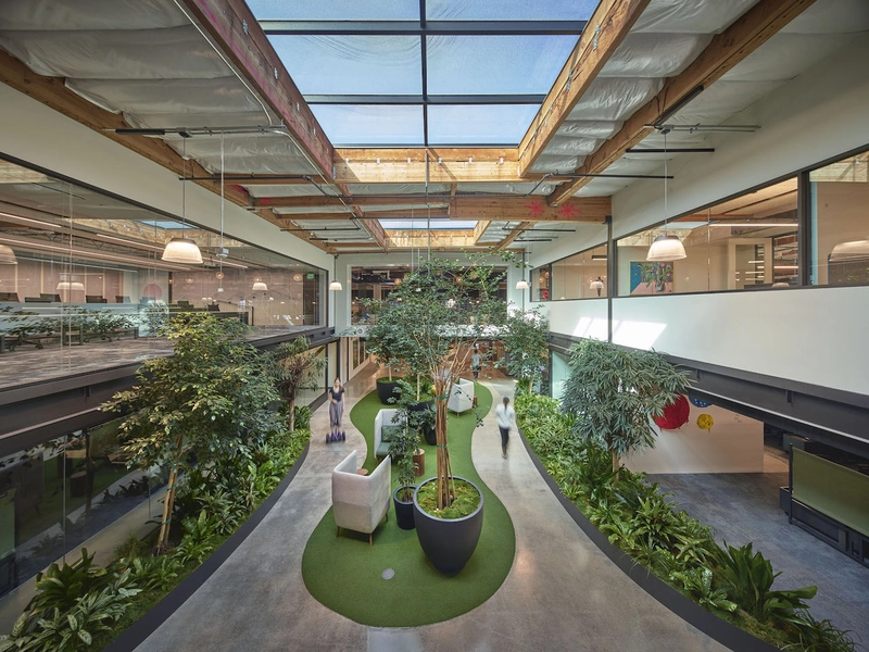 office design interior with skylight for deeper daylight flow