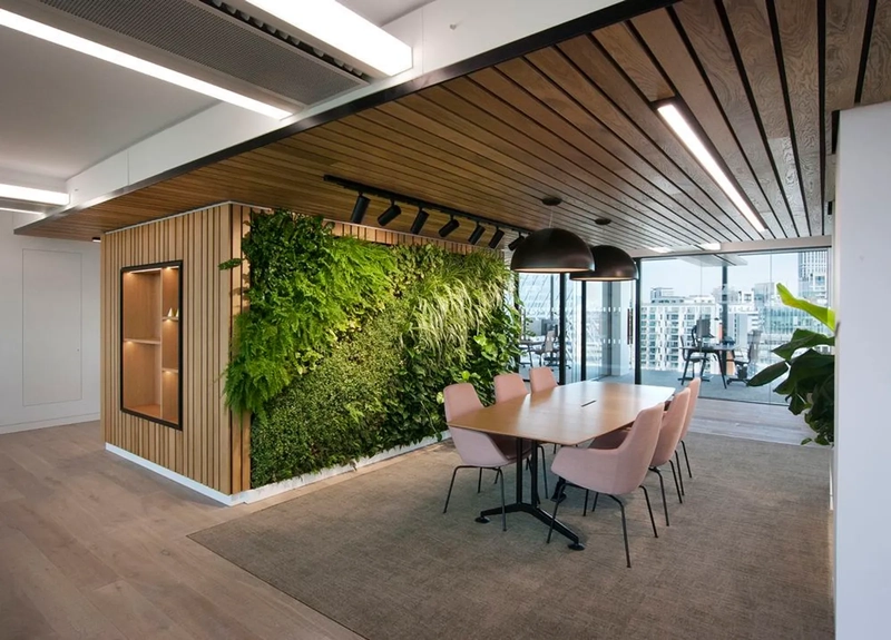 modern interior design for office with natural textures