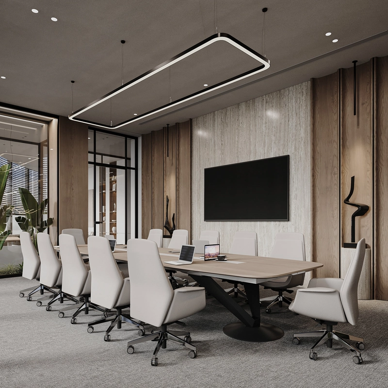 office design interior with soft tonal minimalist luxury