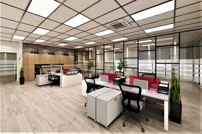 Văn phòng công chứng nhỏ được thiết kế tối ưu - quầy lễ tân, khu chờ và khu làm việc tích hợp trong một không gian liền mạch, thông thoáng và chuyên nghiệp (Nguồn: Internet)