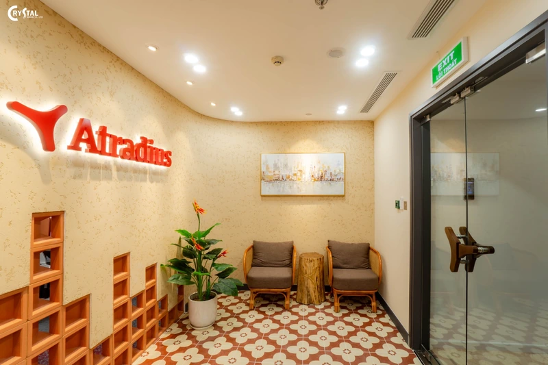 In reception areas, patterned cement tiles introduce visual interest and cultural depth at the floor level (Source: Deco Crystal) 