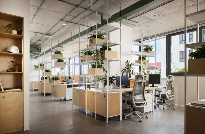 Physical and visual zoning that defines focus areas within a vast open layout (Source: Internet)