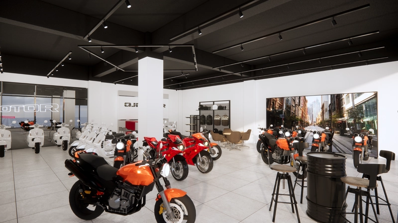 Mẫu thiết kế nội thất showroom xe máy, mô-tô (Nguồn: Internet) 