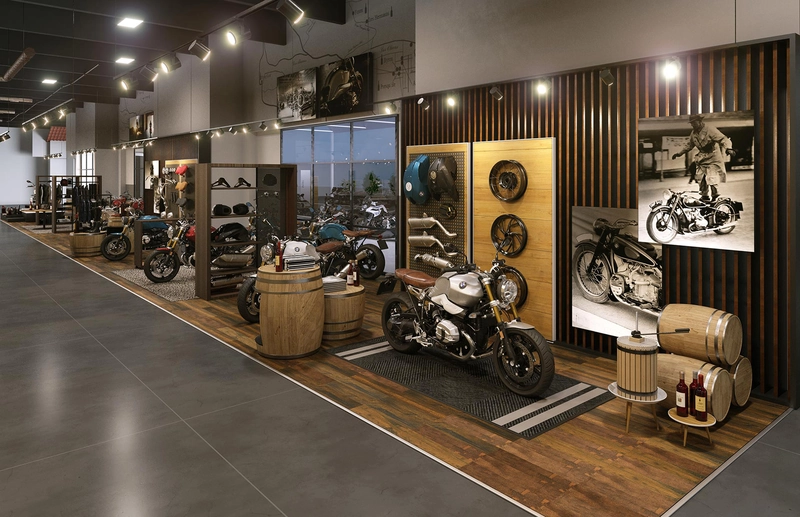 Mẫu thiết kế nội thất showroom xe máy, mô-tô (Nguồn: Internet) 