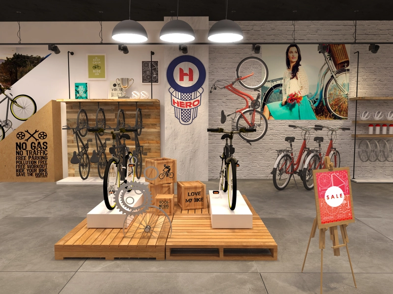 Mẫu thiết kế nội thất showroom xe đạp (Nguồn: Internet) 