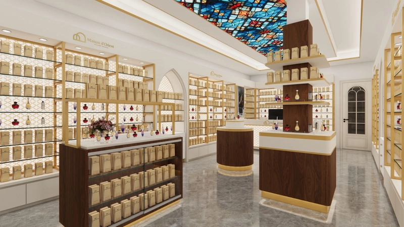 Mẫu thiết nội thất showroom nước hoa (Nguồn: Internet) 