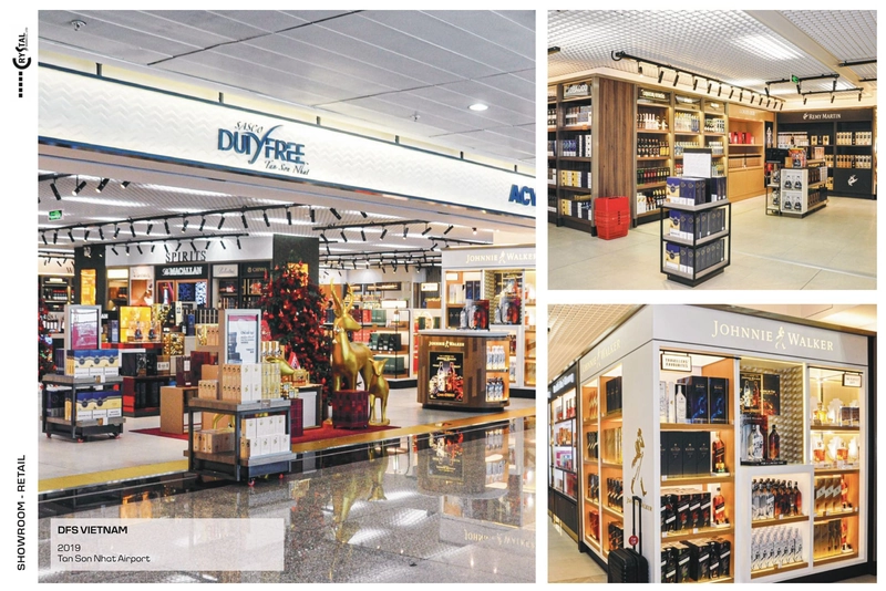 Mẫu thiết kế cửa hàng miễn thuế DFS tại sân bay Tân Sơn Nhất (Nguồn: Deco Crystal) 