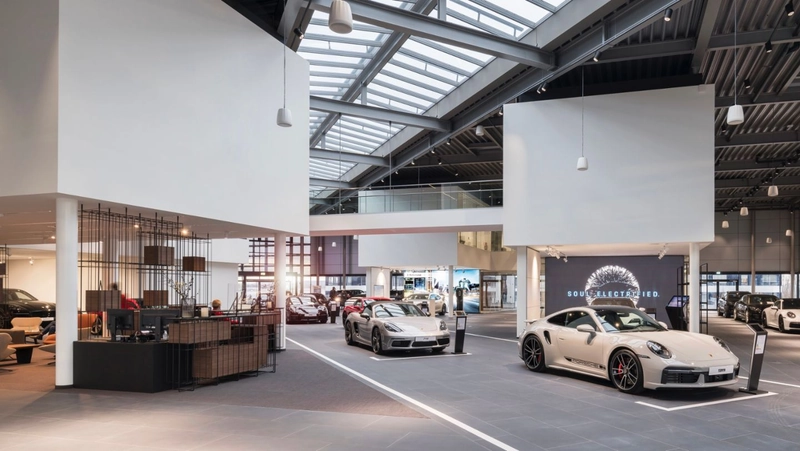 Mẫu thiết kế nội thất showroom Porsche (Nguồn: Internet) 