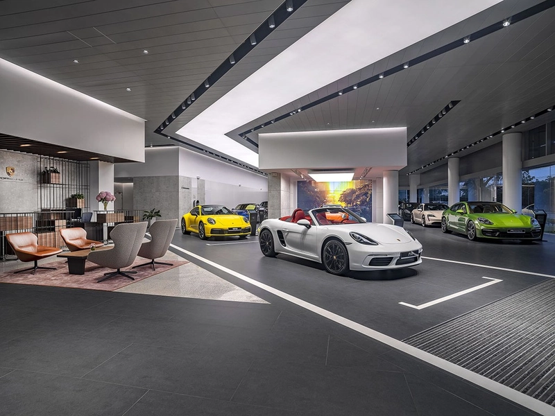 Mẫu thiết kế nội thất showroom Porsche (Nguồn: Internet) 