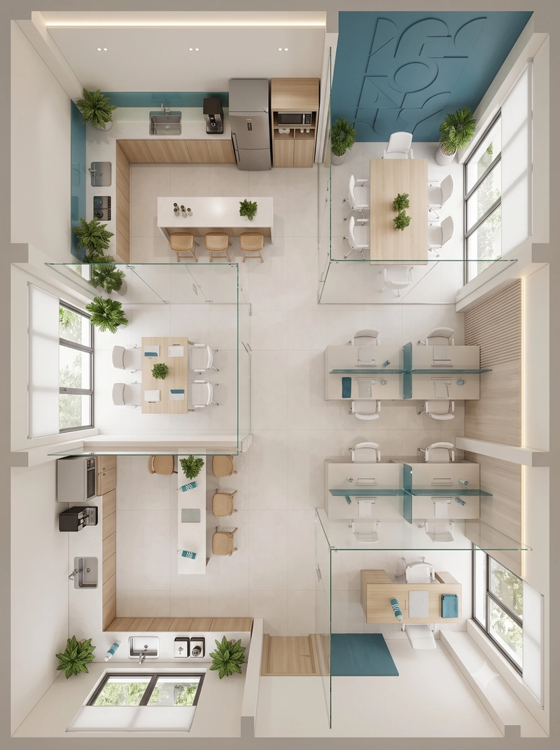 Mẫu thiết kế văn phòng 70m2